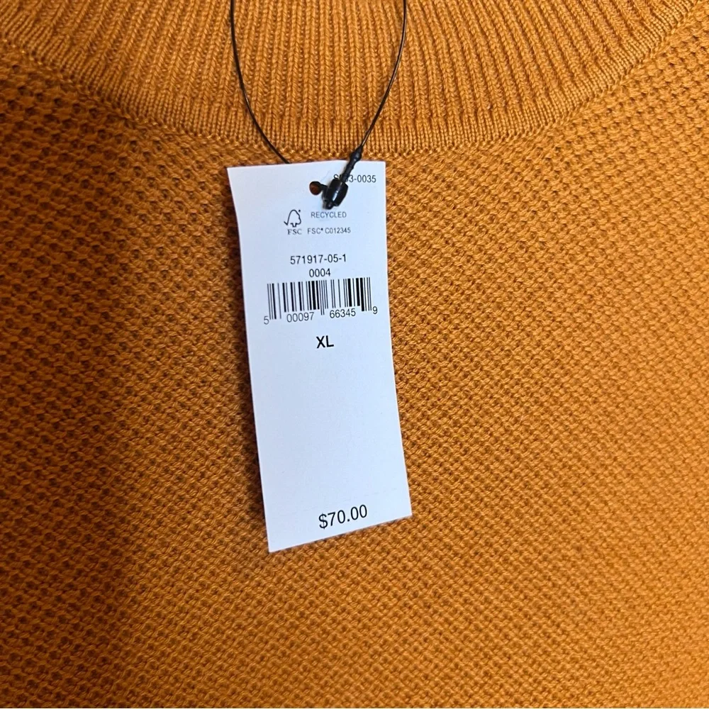 NWT BANANA REPUBLIC Waffle Knit‎ Textured Sweater in Golden Grass. Size XL